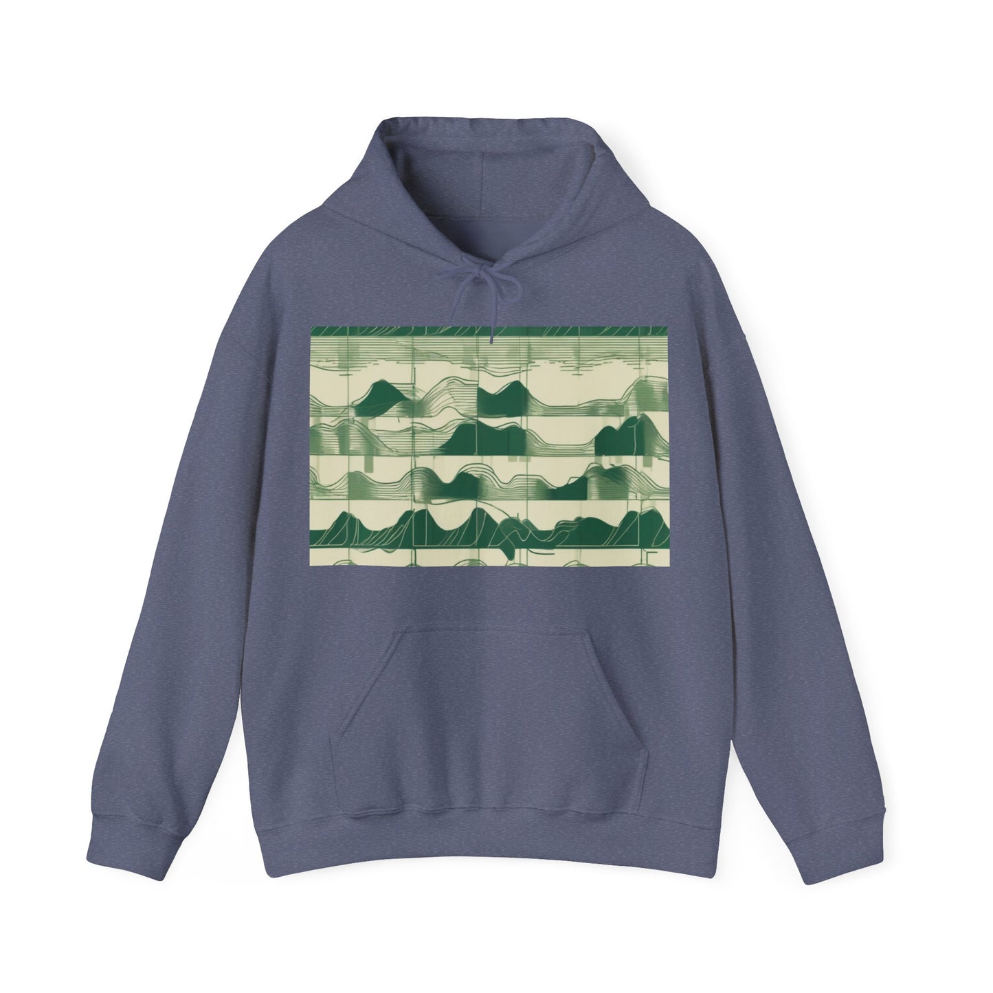 boostlete-mile-by-mile-pattern-audio-blueprint-0971 — Unisex Heavy Blend Hoodie (G18500)