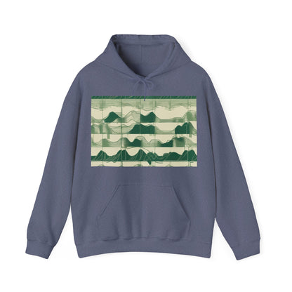 boostlete-mile-by-mile-pattern-audio-blueprint-0971 — Unisex Heavy Blend Hoodie (G18500)