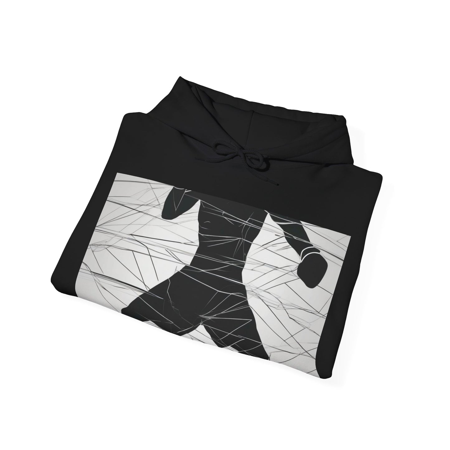 boostlete-mile-by-mile-scene-boxer-motion-geometric-0028 — Unisex Heavy Blend Hooded Sweatshirt (Gildan)