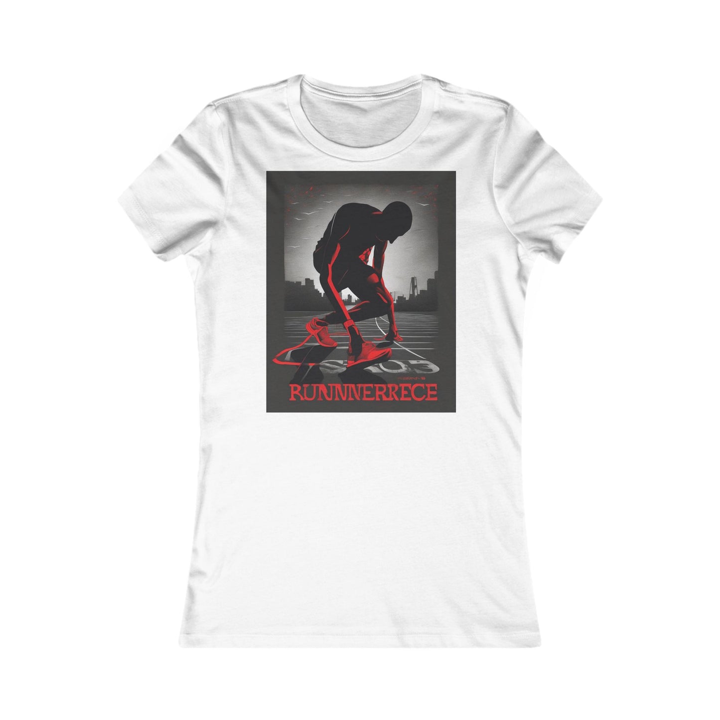 boostlete-mile-by-mile-scene-runner-grainy-bold-0168 — Women's Favorite Tee (B+C 6004)