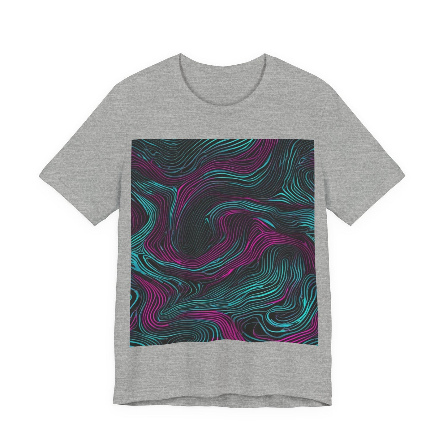 boostlete-am-crew-pattern-topographic-monoline-0075 — Unisex Jersey Short Sleeve (B+C 3001)