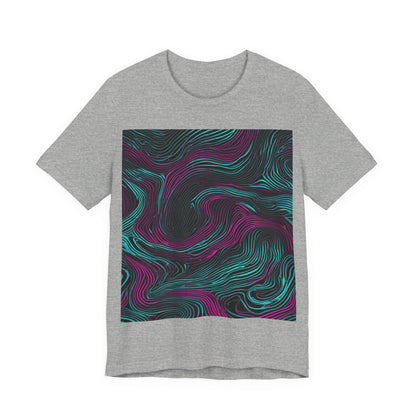 boostlete-am-crew-pattern-topographic-monoline-0075 — Unisex Jersey Short Sleeve (B+C 3001)