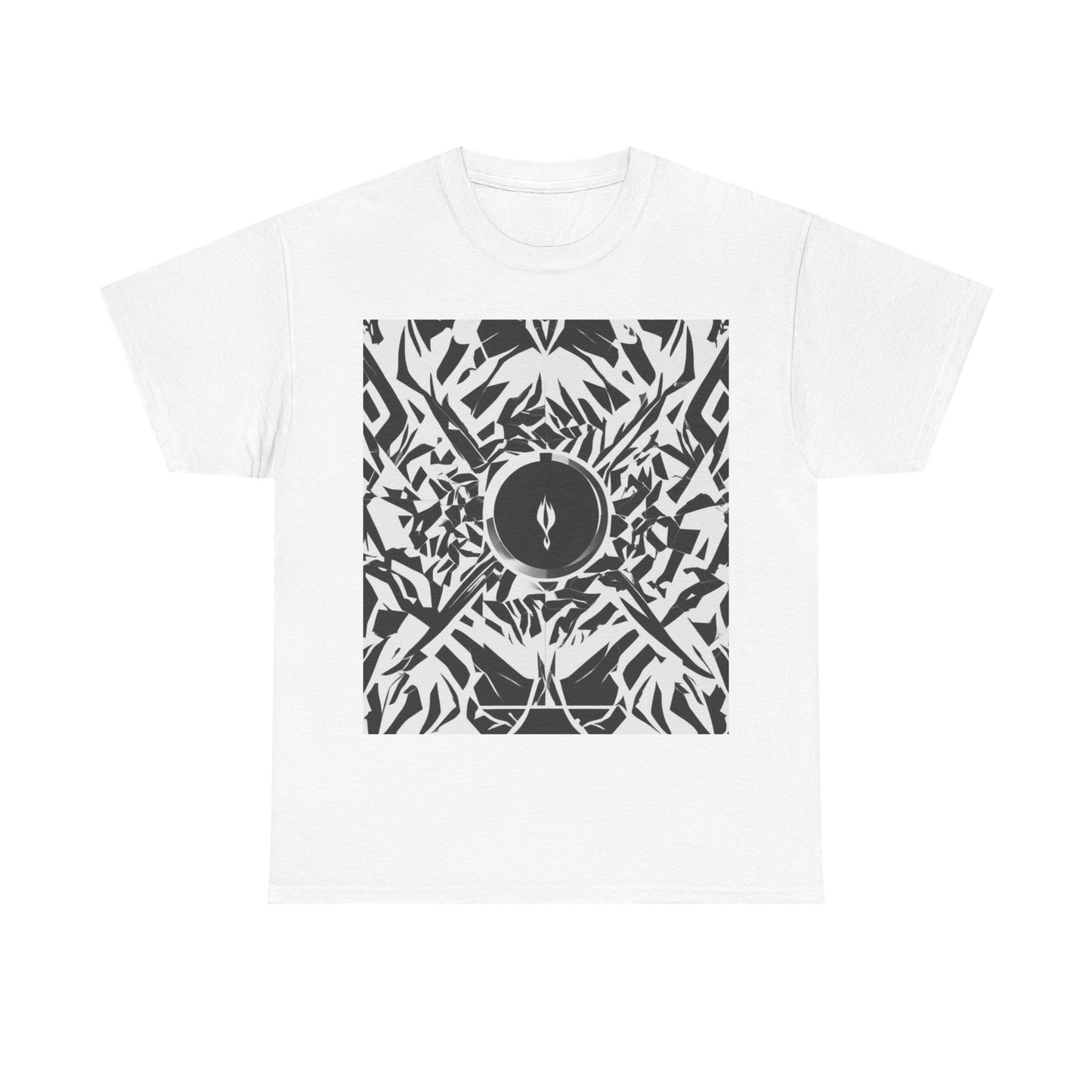 boostlete-am-crew-icon-flame-matte-geometric-0286 — Unisex Heavy Cotton Tee (Gildan 5000)