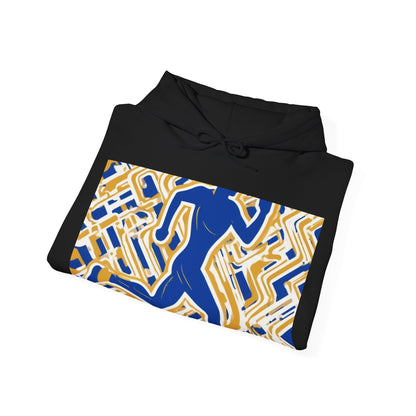 boostlete-pr-season-icon-runner-outline-industrial-0170 — Unisex Heavy Blend Hooded Sweatshirt (Gildan)