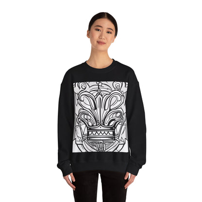 boostlete-boost-mode-icon-crown-offset-line-art-0190 — Unisex Heavy Blend Crewneck Sweatshirt (Gildan)