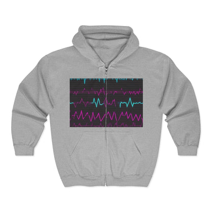 boostlete-boost-mode-pattern-ekg-modern-0111 — Unisex Heavy Blend Full-Zip Hooded Sweatshirt