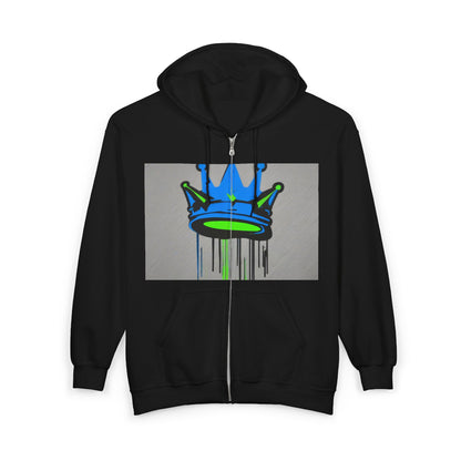 boostlete-mile-by-mile-icon-crown-matte-industrial-0162 — Unisex Heavy Blend Full-Zip Hooded Sweatshirt