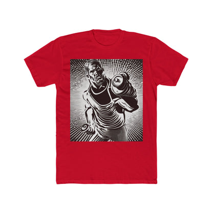 boostlete-pr-season-scene-lunge-halftone-engraved-0096 — Unisex Cotton Crew Tee (NL 3600)