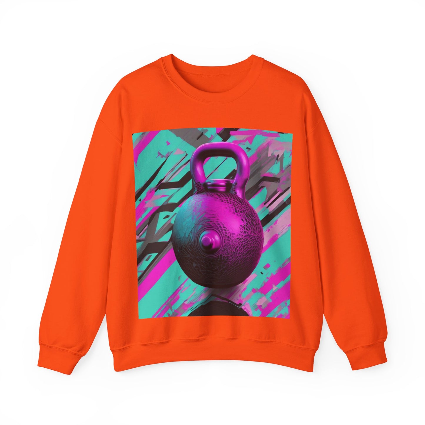 boostlete-mile-by-mile-scene-kettlebell-3d-monoline-1364 — Unisex Heavy Blend Crewneck (G18000)