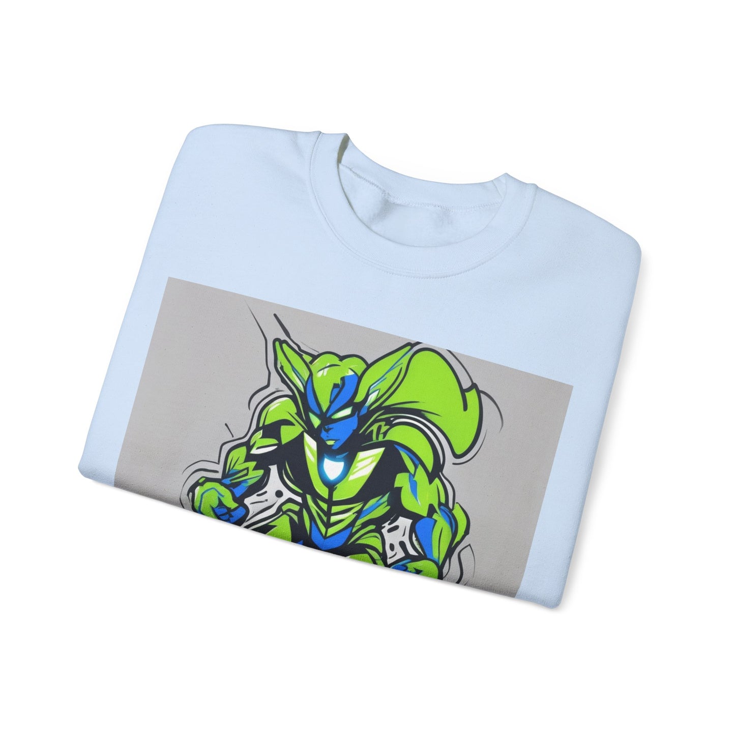 boostlete-quiet-power-type-boost-mode-on-outline-over-solid-modern-0741 — Unisex Heavy Blend Crewneck (G18000)