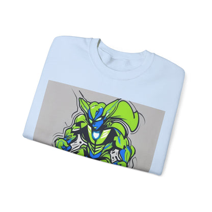 boostlete-quiet-power-type-boost-mode-on-outline-over-solid-modern-0741 — Unisex Heavy Blend Crewneck (G18000)