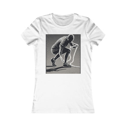 boostlete-recovery-progress-scene-runner-halftone-engraved-0068 — Women's Favorite Tee (B+C 6004)