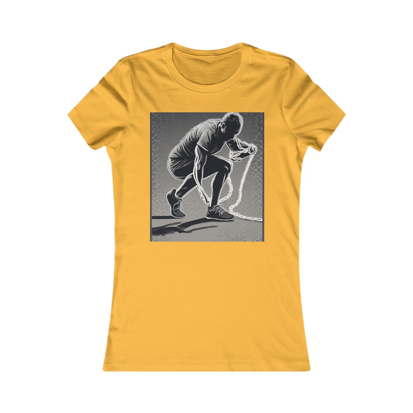 boostlete-recovery-progress-scene-runner-halftone-engraved-0068 — Women's Favorite Tee (B+C 6004)