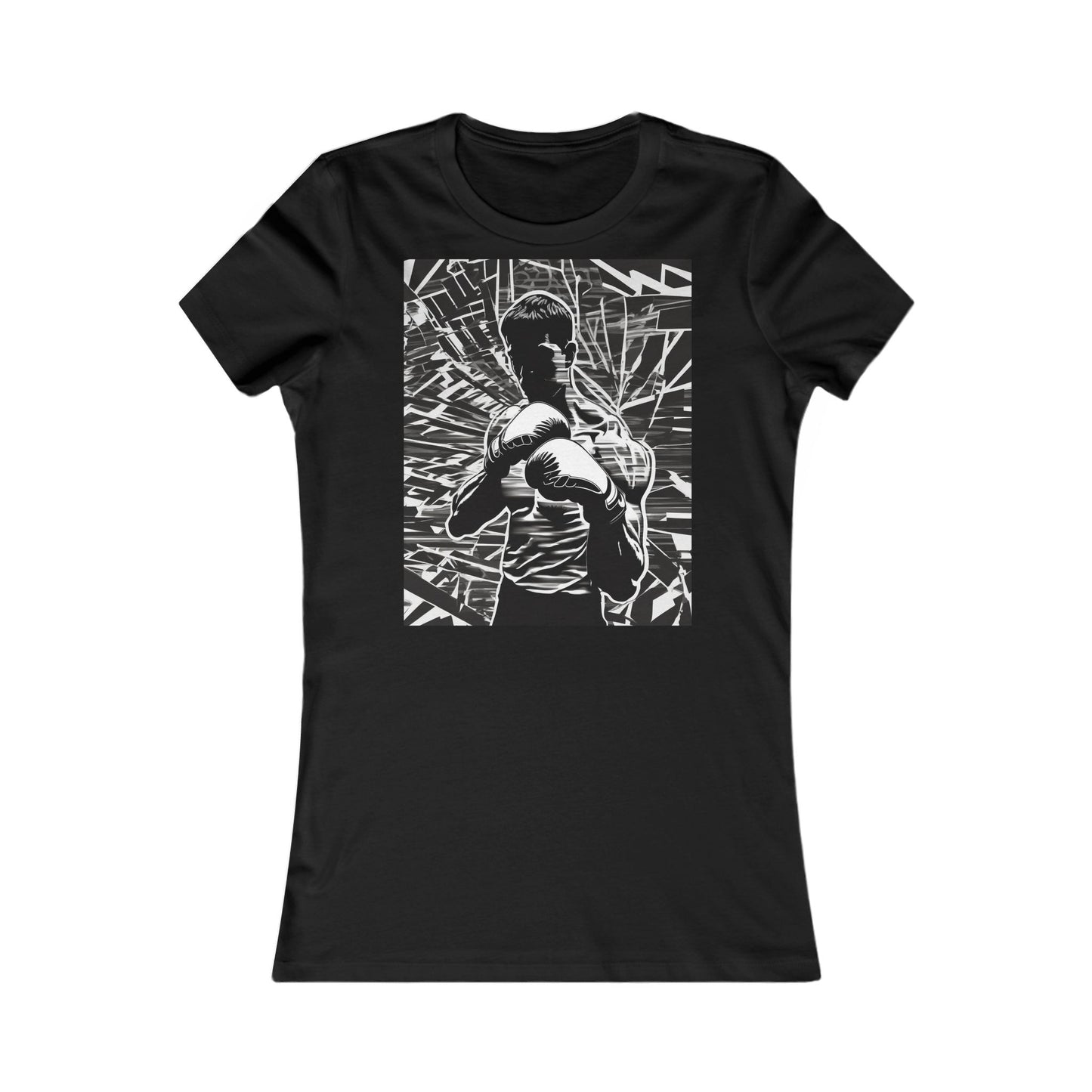 boostlete-boost-mode-scene-boxer-glitch-paper-0084 — Women's Favorite Tee (B+C 6004)