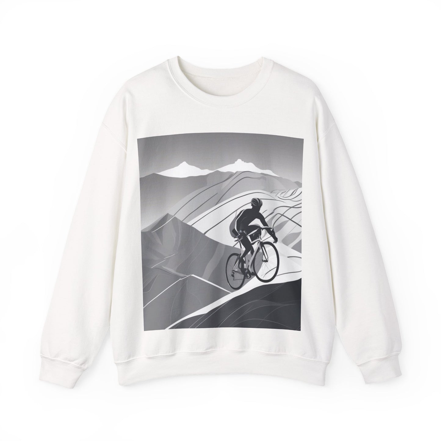 boostlete-recovery-progress-scene-cyclist-motion-vector-0808 — Unisex Heavy Blend Crewneck (G18000)