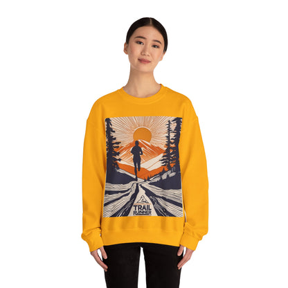 boostlete-iron-intent-scene-trail-glitch-badge-0100 — Unisex Heavy Blend Crewneck Sweatshirt (Gildan)