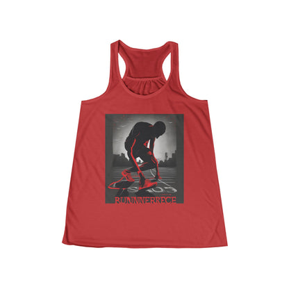 boostlete-mile-by-mile-scene-runner-grainy-bold-0168 — Women's Flowy Racerback Tank (B+C 8800)
