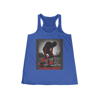 boostlete-mile-by-mile-scene-runner-grainy-bold-0168 — Women's Flowy Racerback Tank (B+C 8800)