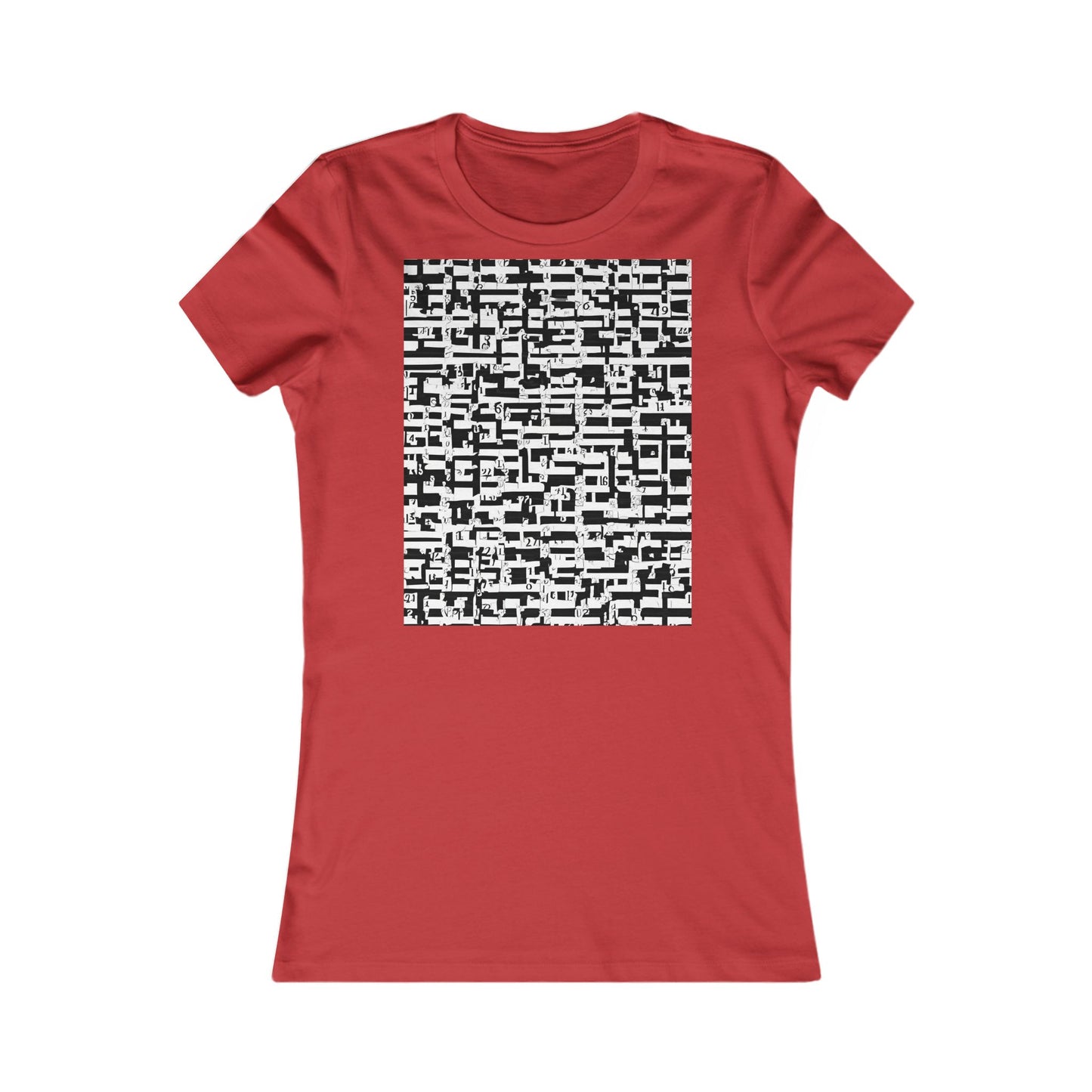 boostlete-iron-intent-pattern-plate-number-badge-0171 — Women's Favorite Tee (B+C 6004)