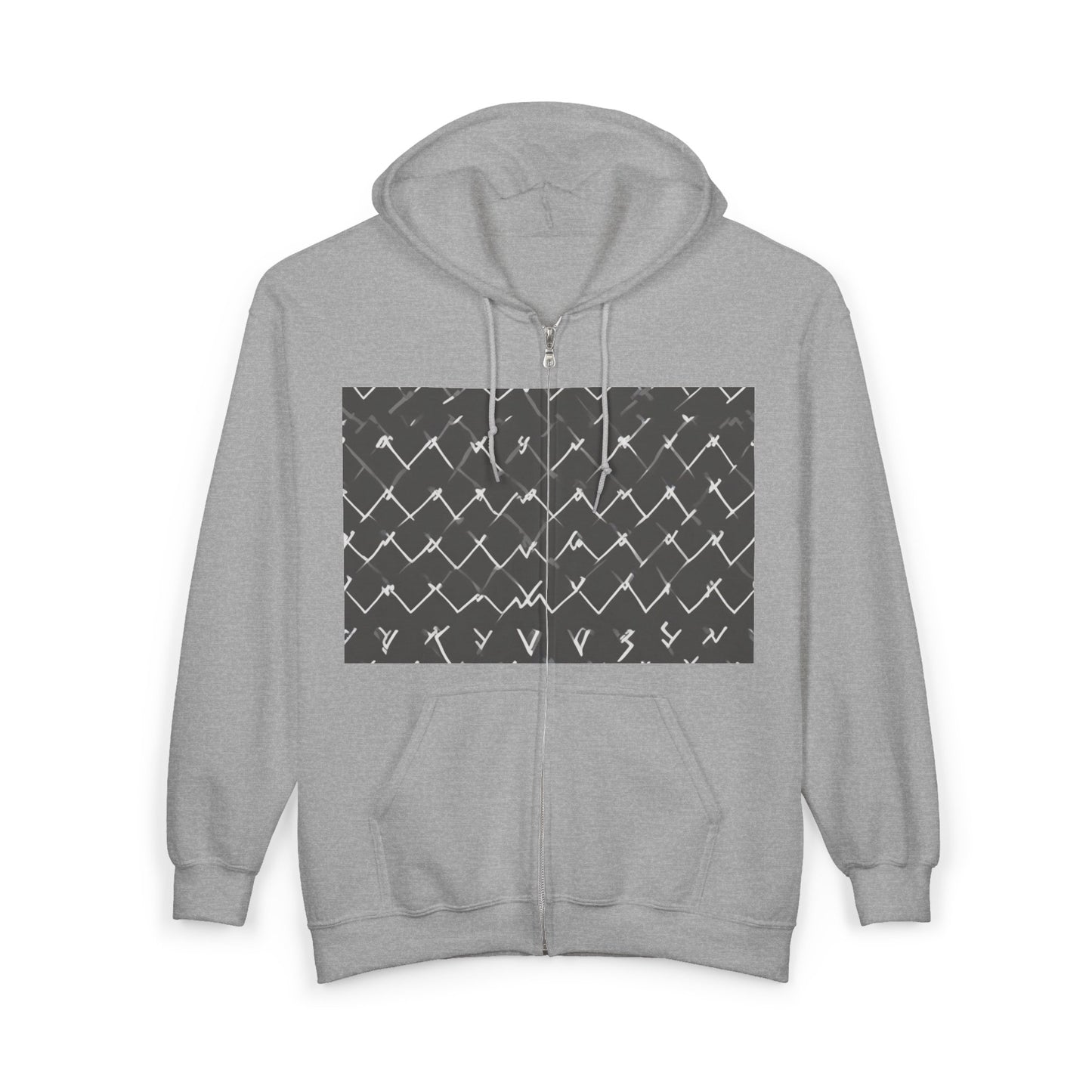 boostlete-am-crew-pattern-ekg-bold-0047 — Unisex Heavy Blend Full-Zip Hooded Sweatshirt