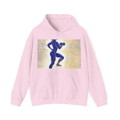 boostlete-iron-intent-scene-lunge-neon-line-art-0392 — Unisex Heavy Blend Hoodie (G18500)