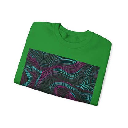 boostlete-am-crew-pattern-topographic-monoline-0075 — Unisex Heavy Blend Crewneck Sweatshirt (Gildan)