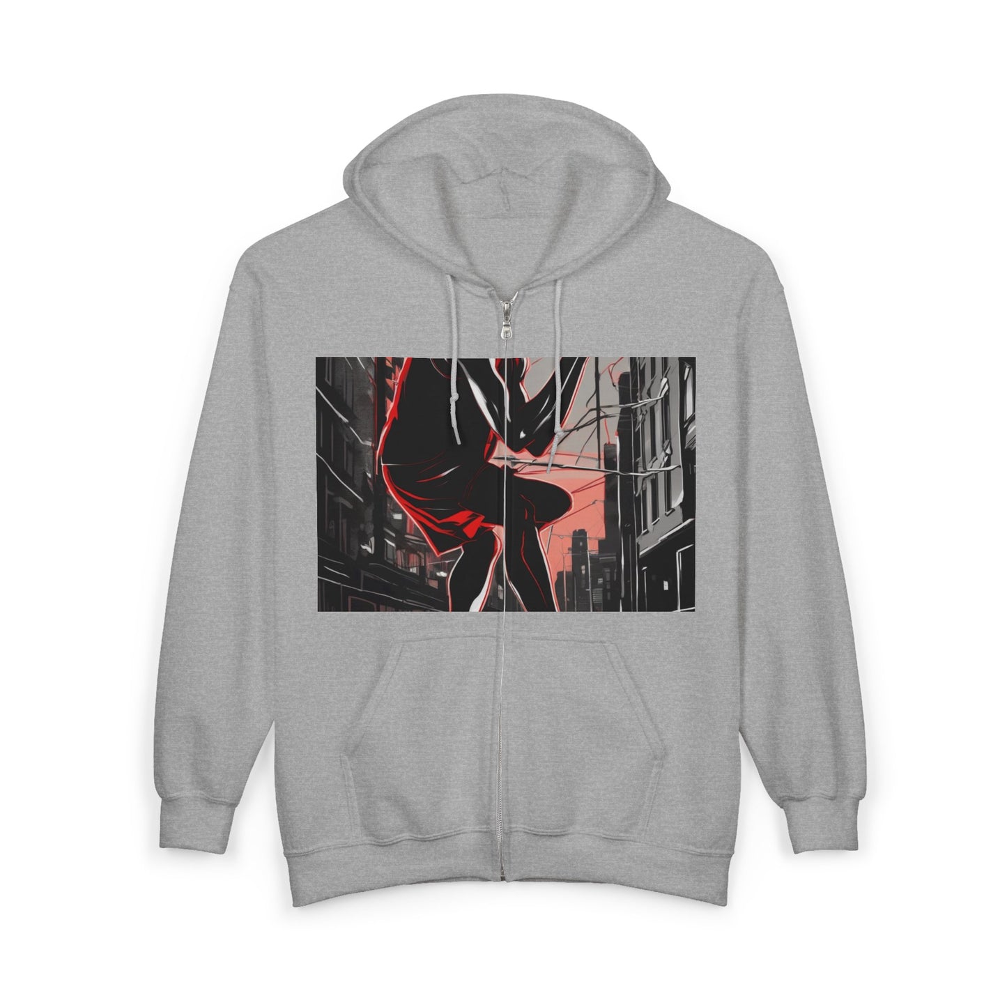 boostlete-am-crew-scene-runner-high-retro-0268 — Unisex Heavy Blend Full-Zip Hooded Sweatshirt