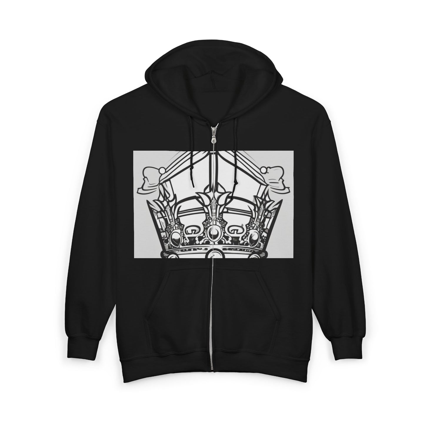 boostlete-quiet-power-icon-crown-outline-badge-0130 — Unisex Heavy Blend Full-Zip Hooded Sweatshirt