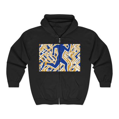 boostlete-pr-season-icon-runner-outline-industrial-0170 — Unisex Heavy Blend Full-Zip Hooded Sweatshirt