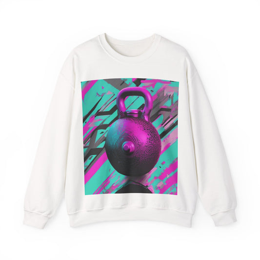 boostlete-mile-by-mile-scene-kettlebell-3d-monoline-1364 — Unisex Heavy Blend Crewneck (G18000)
