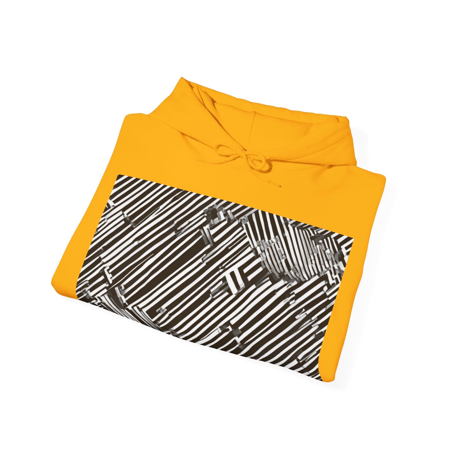 boostlete-mile-by-mile-pattern-barcode-monoline-0059 — Unisex Heavy Blend Hooded Sweatshirt (Gildan)