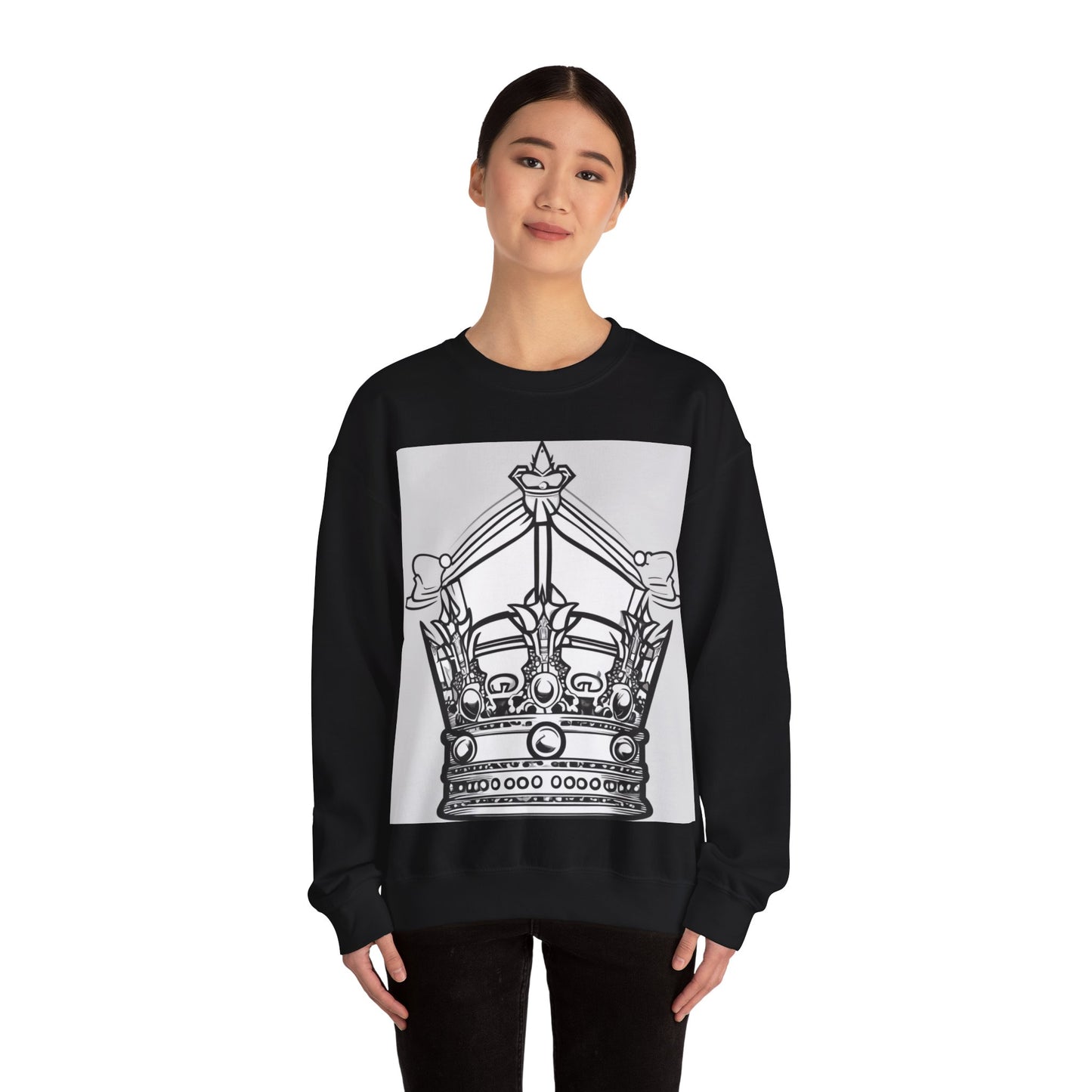 boostlete-quiet-power-icon-crown-outline-badge-0130 — Unisex Heavy Blend Crewneck Sweatshirt (Gildan)
