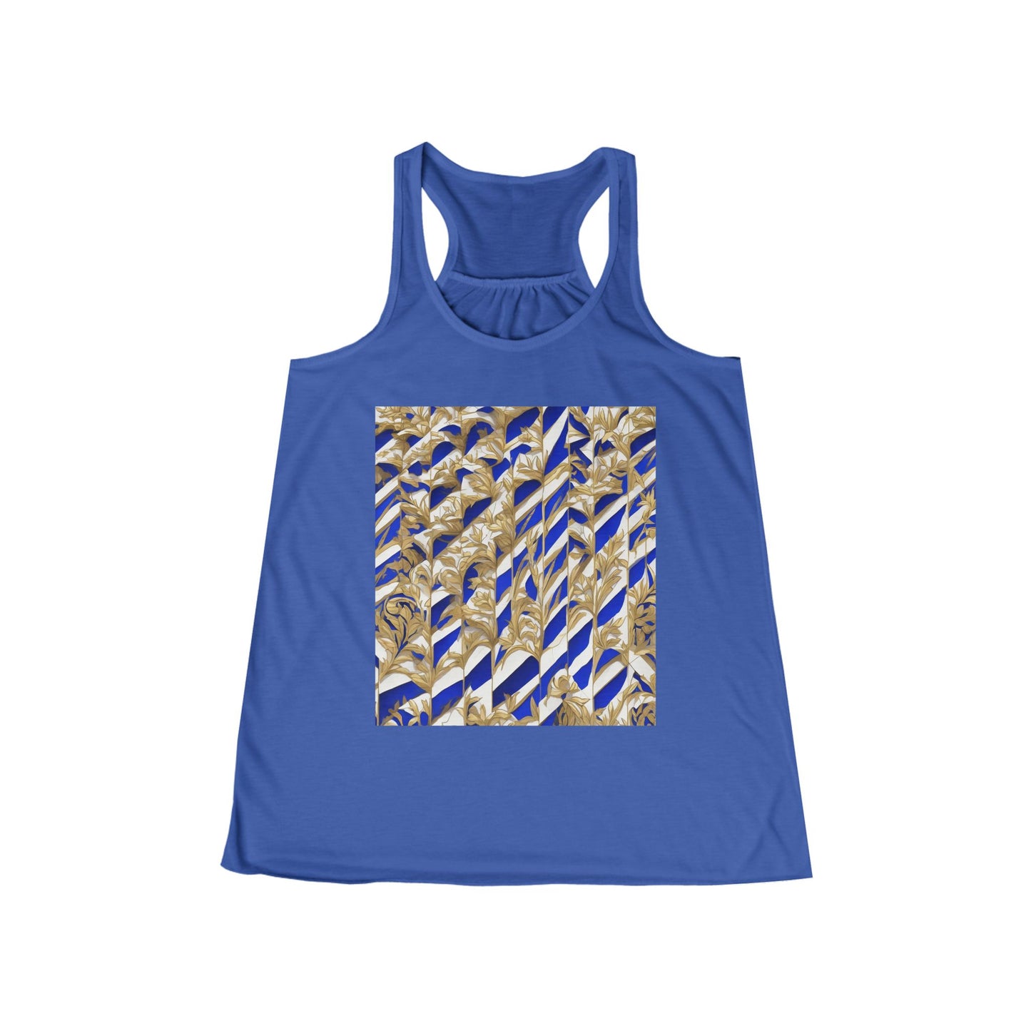 boostlete-iron-intent-pattern-stair-steps-engraved-0083 — Women's Flowy Racerback Tank (B+C 8800)