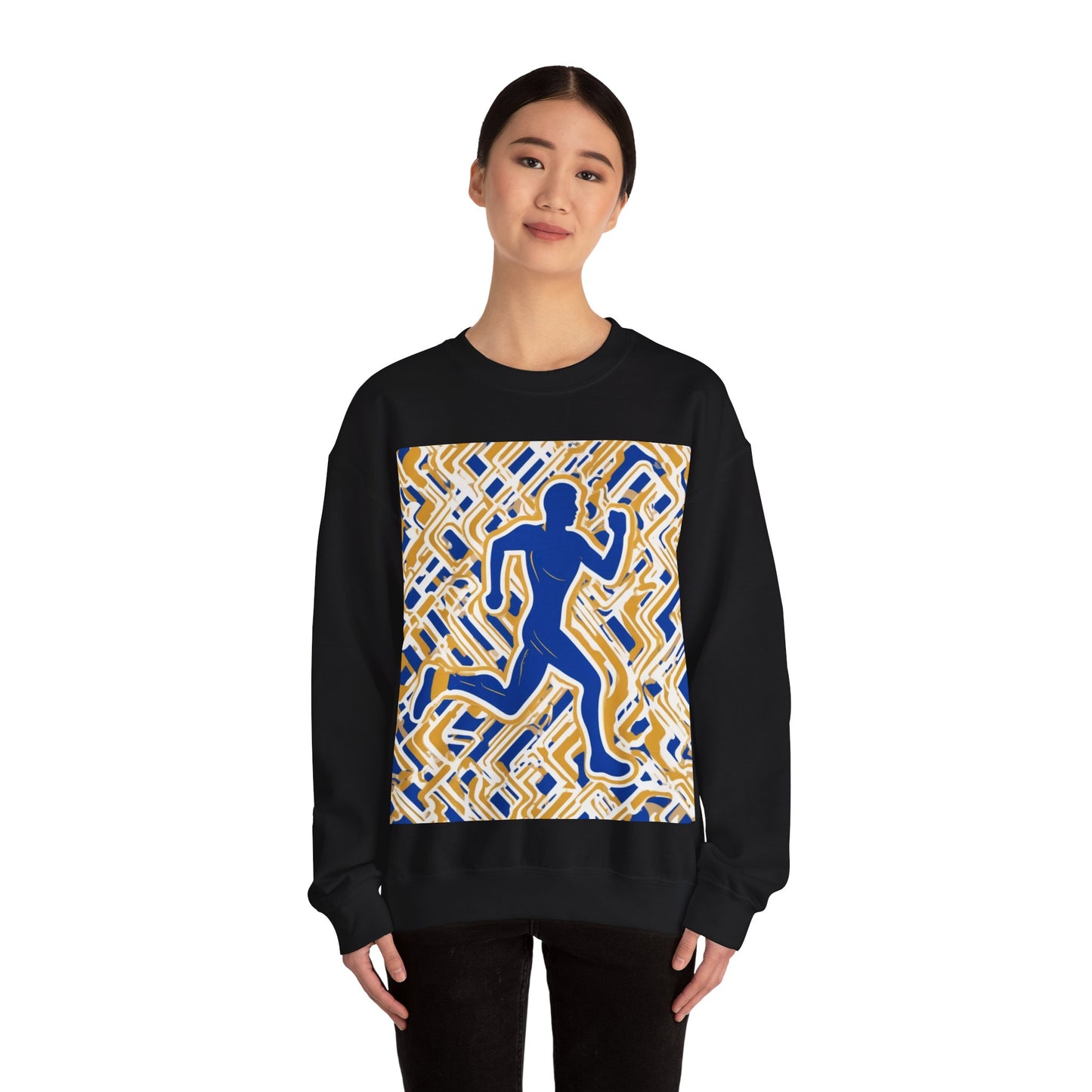 boostlete-pr-season-icon-runner-outline-industrial-0170 — Unisex Heavy Blend Crewneck Sweatshirt (Gildan)