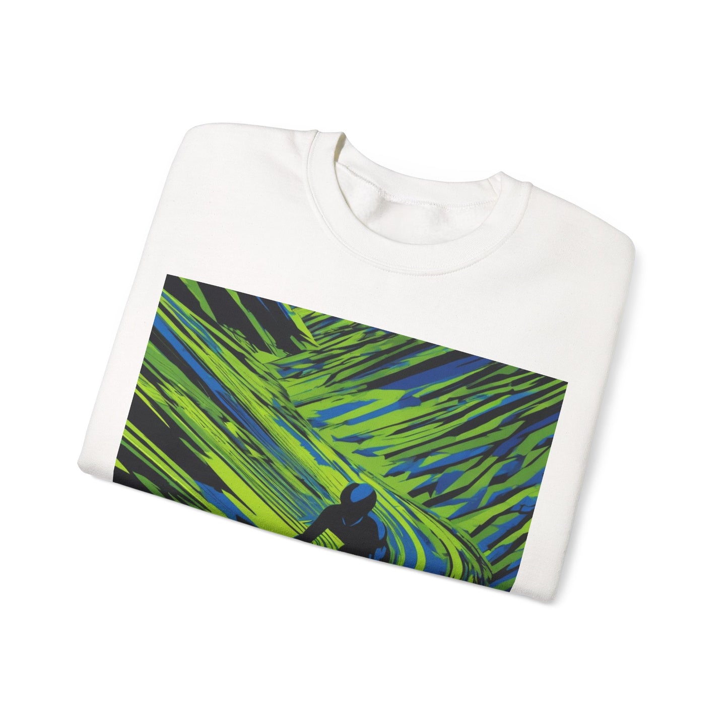 boostlete-am-crew-scene-cyclist-speed-isometric-0064 — Unisex Heavy Blend Crewneck Sweatshirt (Gildan)