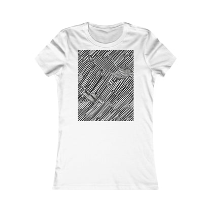 boostlete-mile-by-mile-pattern-barcode-monoline-0059 — Women's Favorite Tee (B+C 6004)