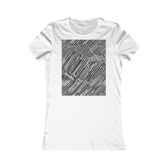 boostlete-mile-by-mile-pattern-barcode-monoline-0059 — Women's Favorite Tee (B+C 6004)