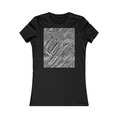 boostlete-mile-by-mile-pattern-barcode-monoline-0059 — Women's Favorite Tee (B+C 6004)