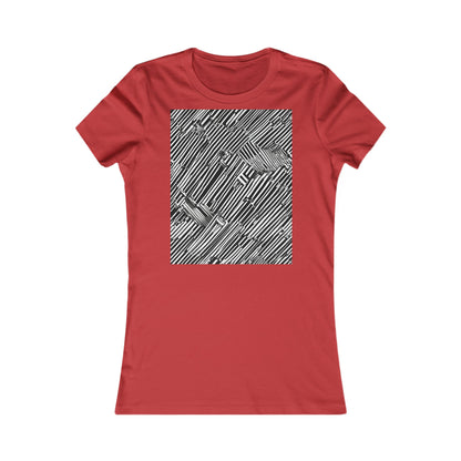 boostlete-mile-by-mile-pattern-barcode-monoline-0059 — Women's Favorite Tee (B+C 6004)