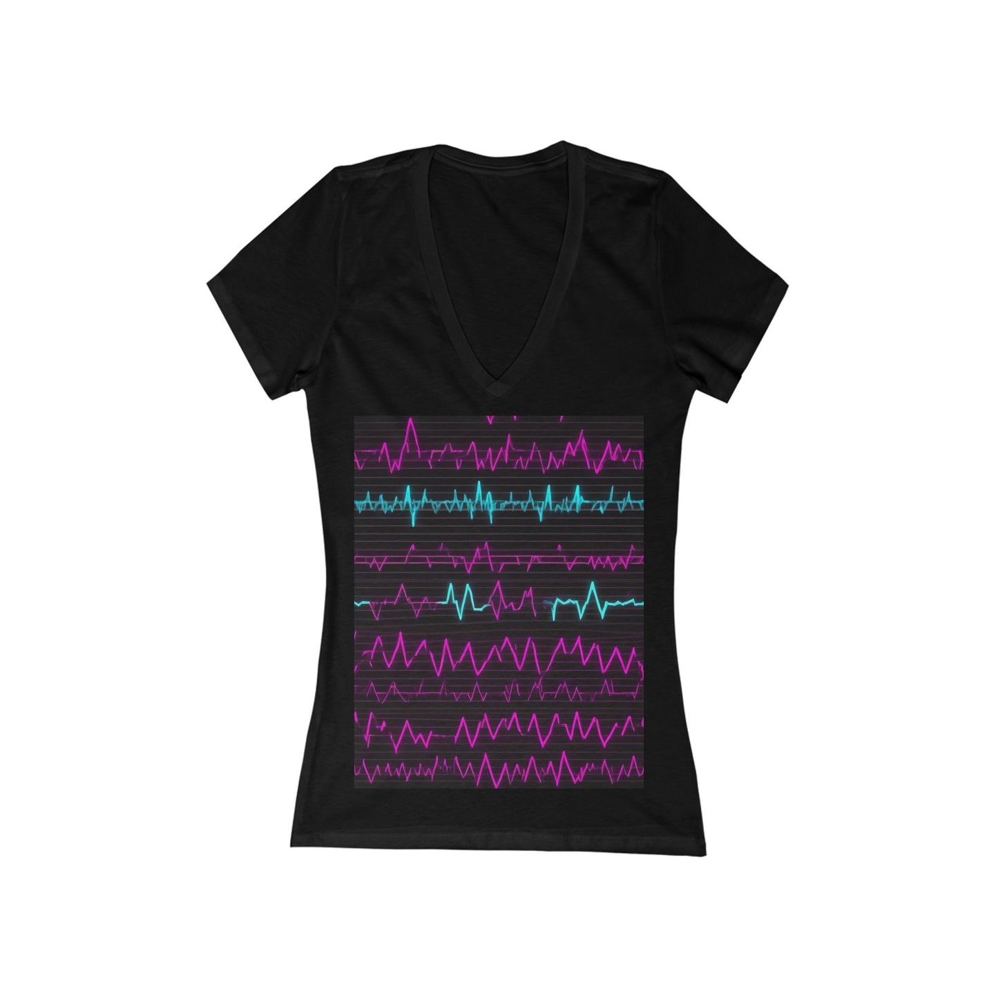 boostlete-boost-mode-pattern-ekg-modern-0111 — Women's Deep V-Neck Tee (B+C 6035)
