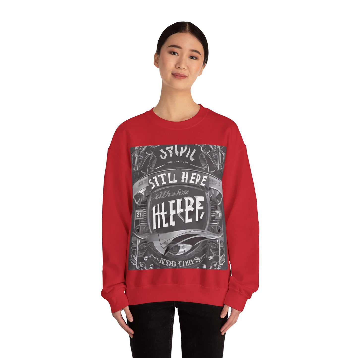 boostlete-recovery-progress-type-still-here-banner-paper-0201 — Unisex Heavy Blend Crewneck Sweatshirt (Gildan)