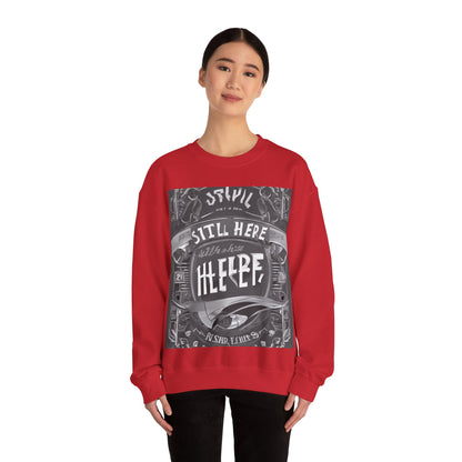 boostlete-recovery-progress-type-still-here-banner-paper-0201 — Unisex Heavy Blend Crewneck Sweatshirt (Gildan)