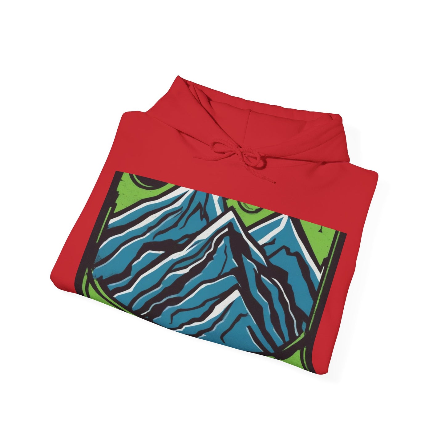 boostlete-pr-season-icon-mountain-grainy-badge-0154 — Unisex Heavy Blend Hooded Sweatshirt (Gildan)