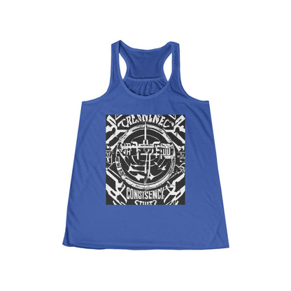 boostlete-am-crew-type-consistency-is-the-flex-centered-industrial-0137 — Women's Flowy Racerback Tank (B+C 8800)