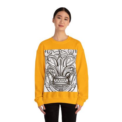 boostlete-boost-mode-icon-crown-offset-line-art-0190 — Unisex Heavy Blend Crewneck Sweatshirt (Gildan)