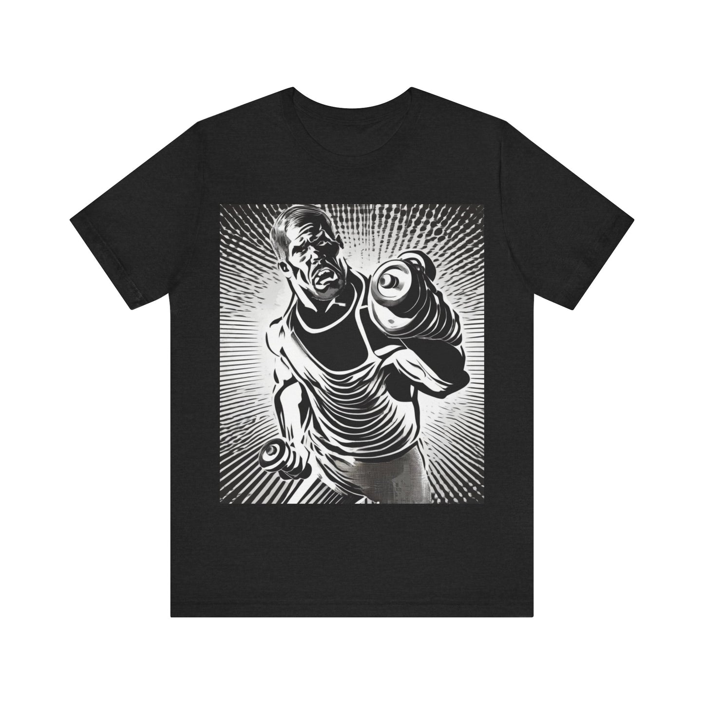 boostlete-pr-season-scene-lunge-halftone-engraved-0096 — Unisex Jersey Short Sleeve (B+C 3001)