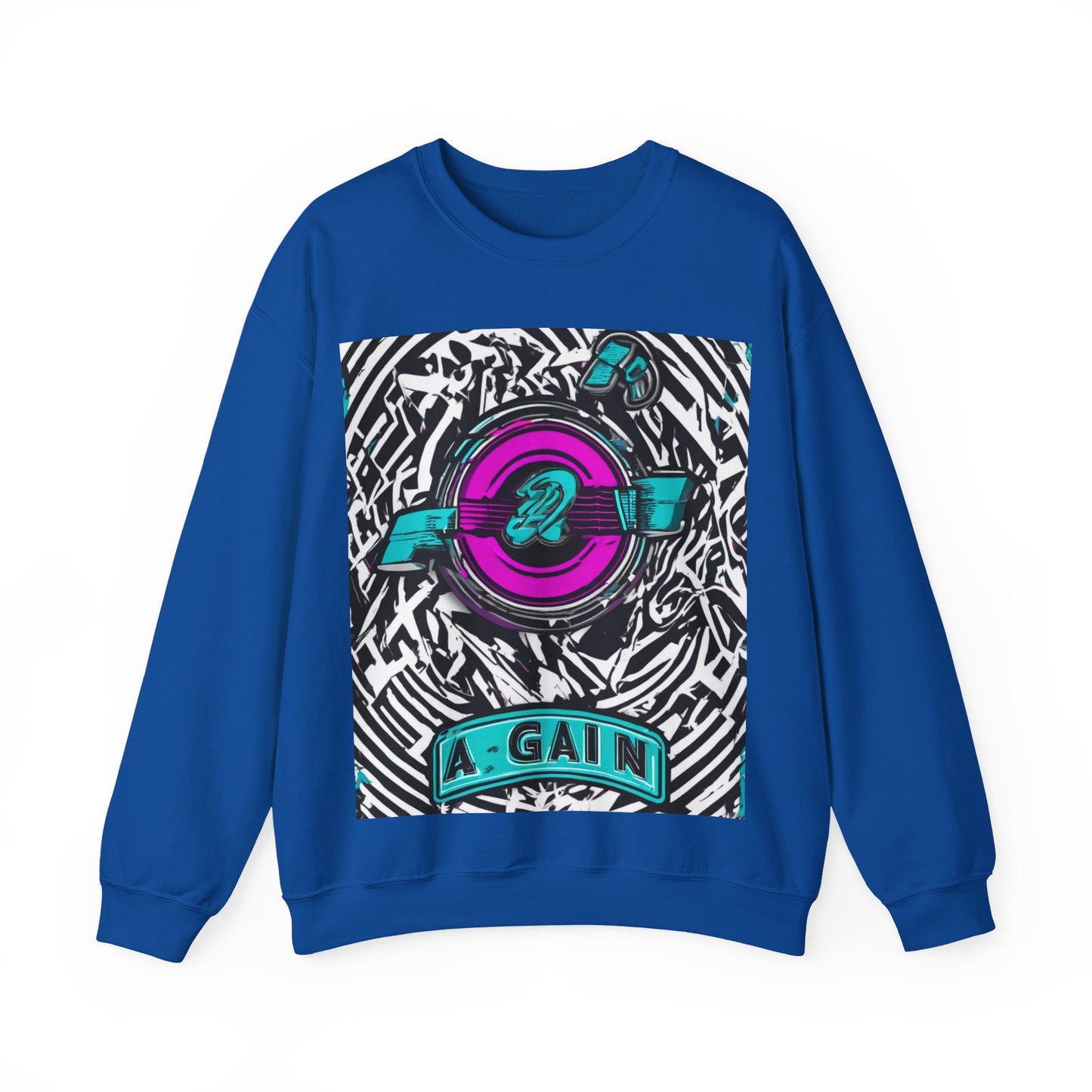 boostlete-boost-mode-type-again-badge-monoline-0293 — Unisex Heavy Blend Crewneck Sweatshirt (Gildan)