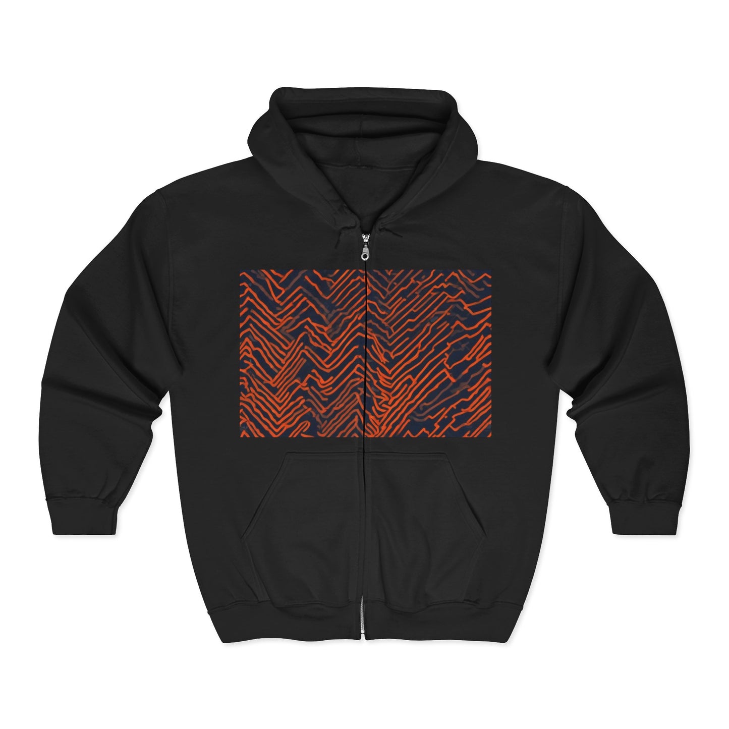 boostlete-field-day-pattern-ekg-modern-0087 — Unisex Heavy Blend Full-Zip Hooded Sweatshirt