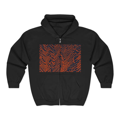 boostlete-field-day-pattern-ekg-modern-0087 — Unisex Heavy Blend Full-Zip Hooded Sweatshirt