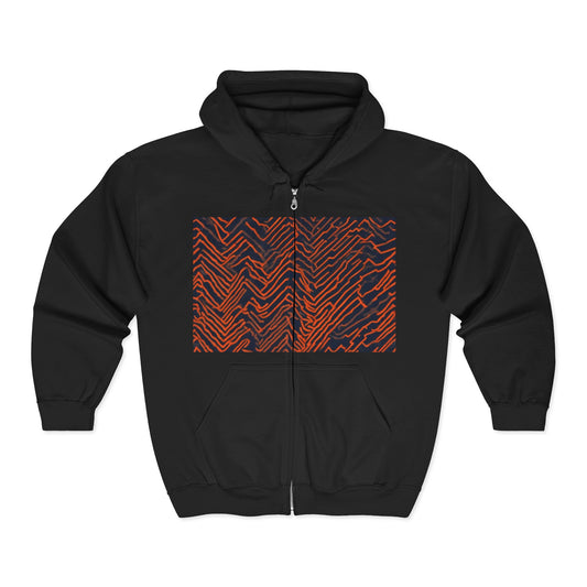 boostlete-field-day-pattern-ekg-modern-0087 — Unisex Heavy Blend Full-Zip Hooded Sweatshirt